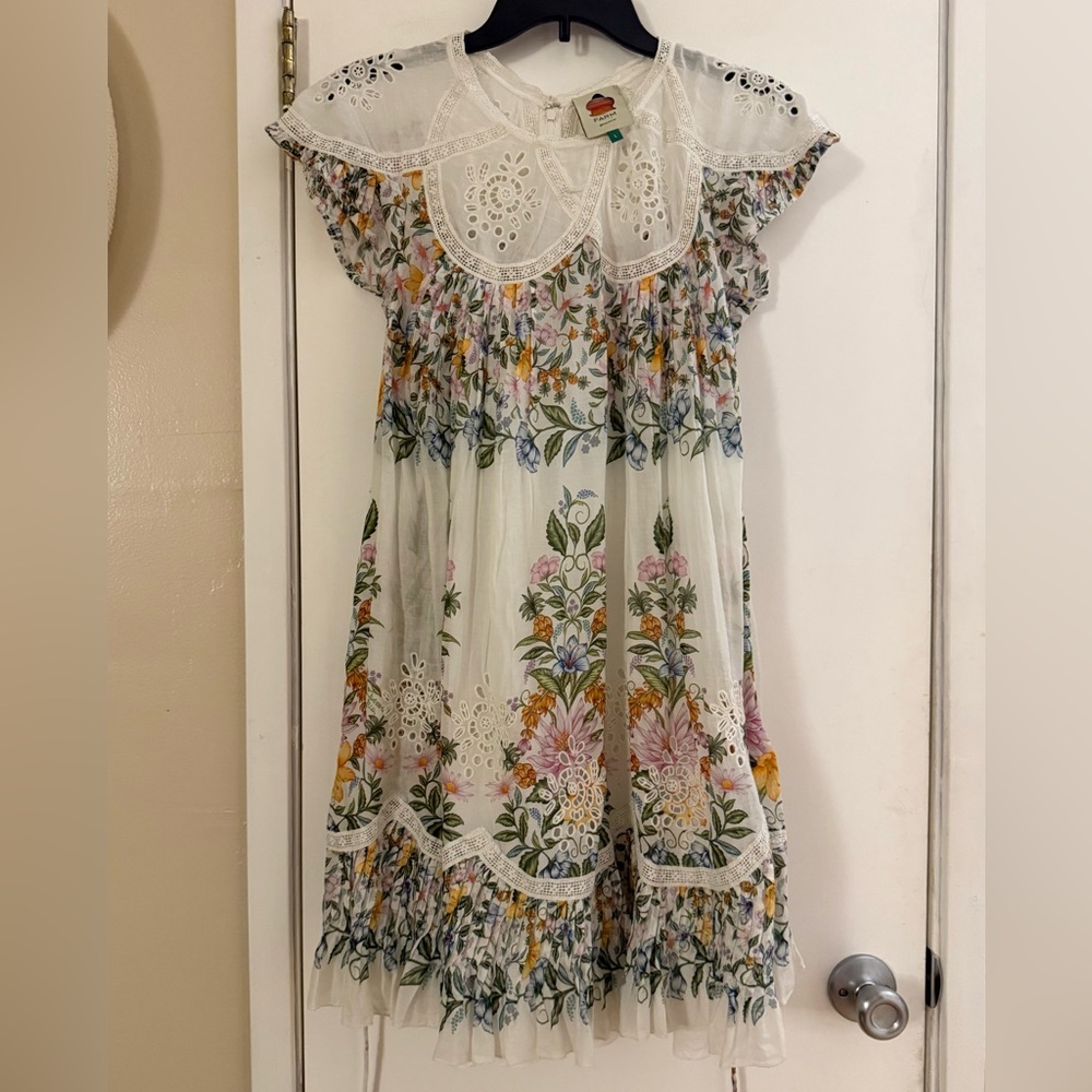 Farm Rio Sweet Bloom Bouquet Short-Sleeve Mini Dress - Picture 5 of 11